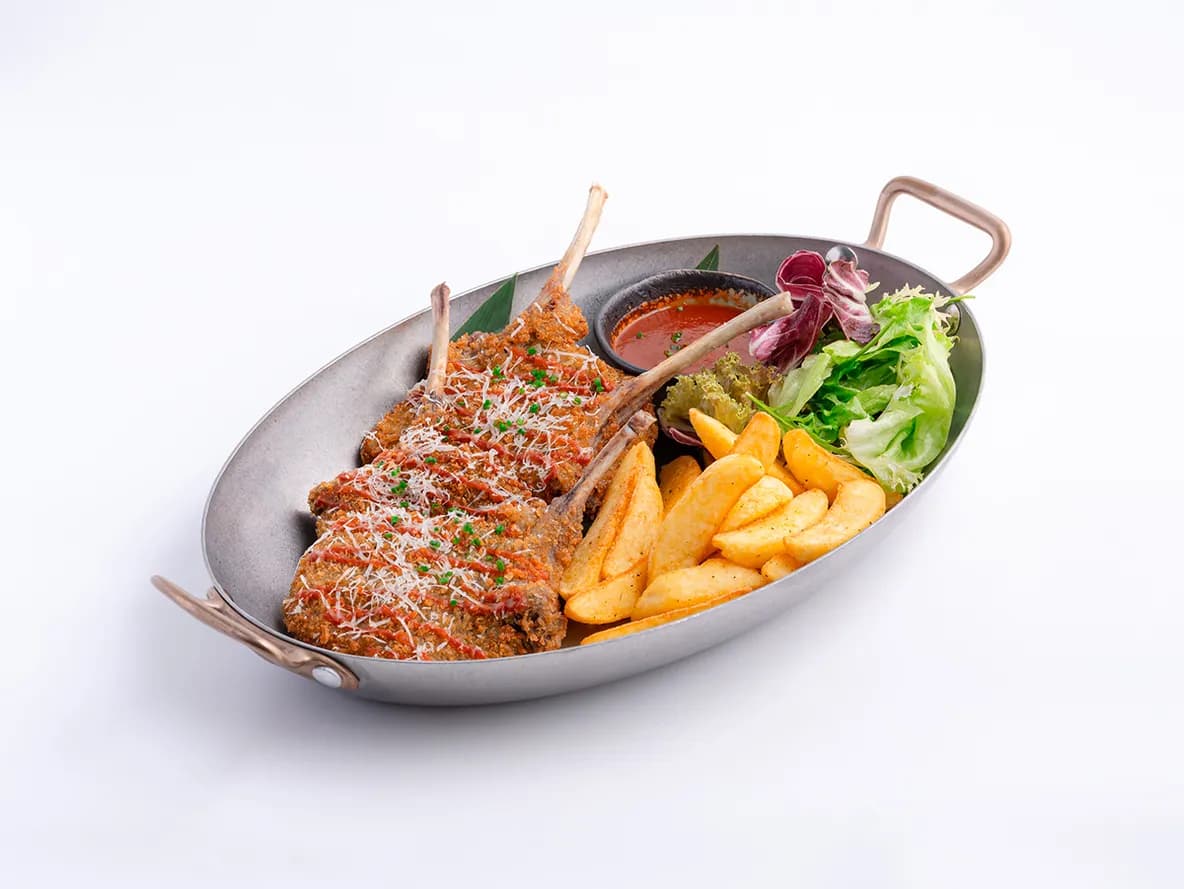 Golden Lamb Chops at Aram Restaurant