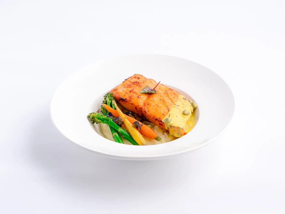 Grilled Salmon Fillet at Aram Restaurant