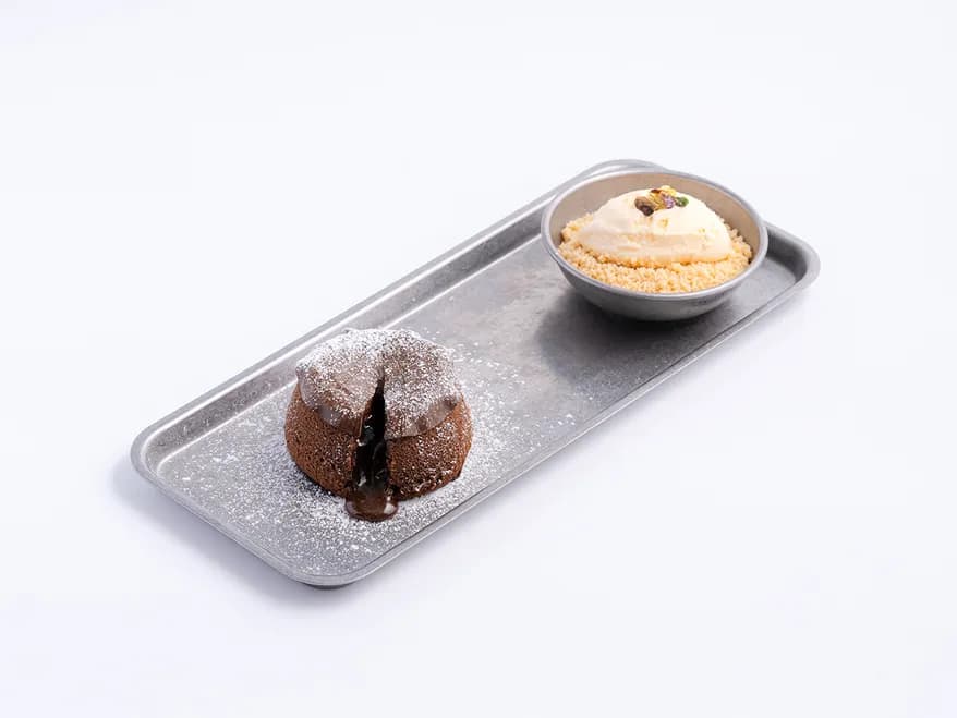 Chocolate fondant at Aram Restaurant
