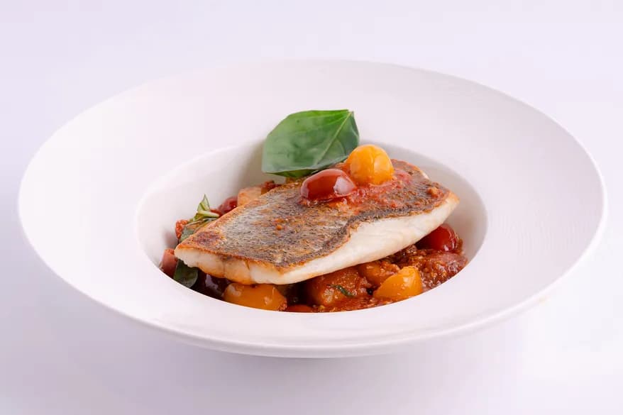 Grilled Sea Bass at Aram Restaurant
